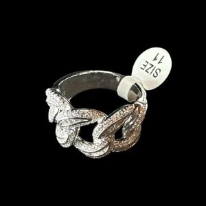 925 Sterling Silver Cuban Link Ring Men's Size‎ 11 Heavy Chain Band New